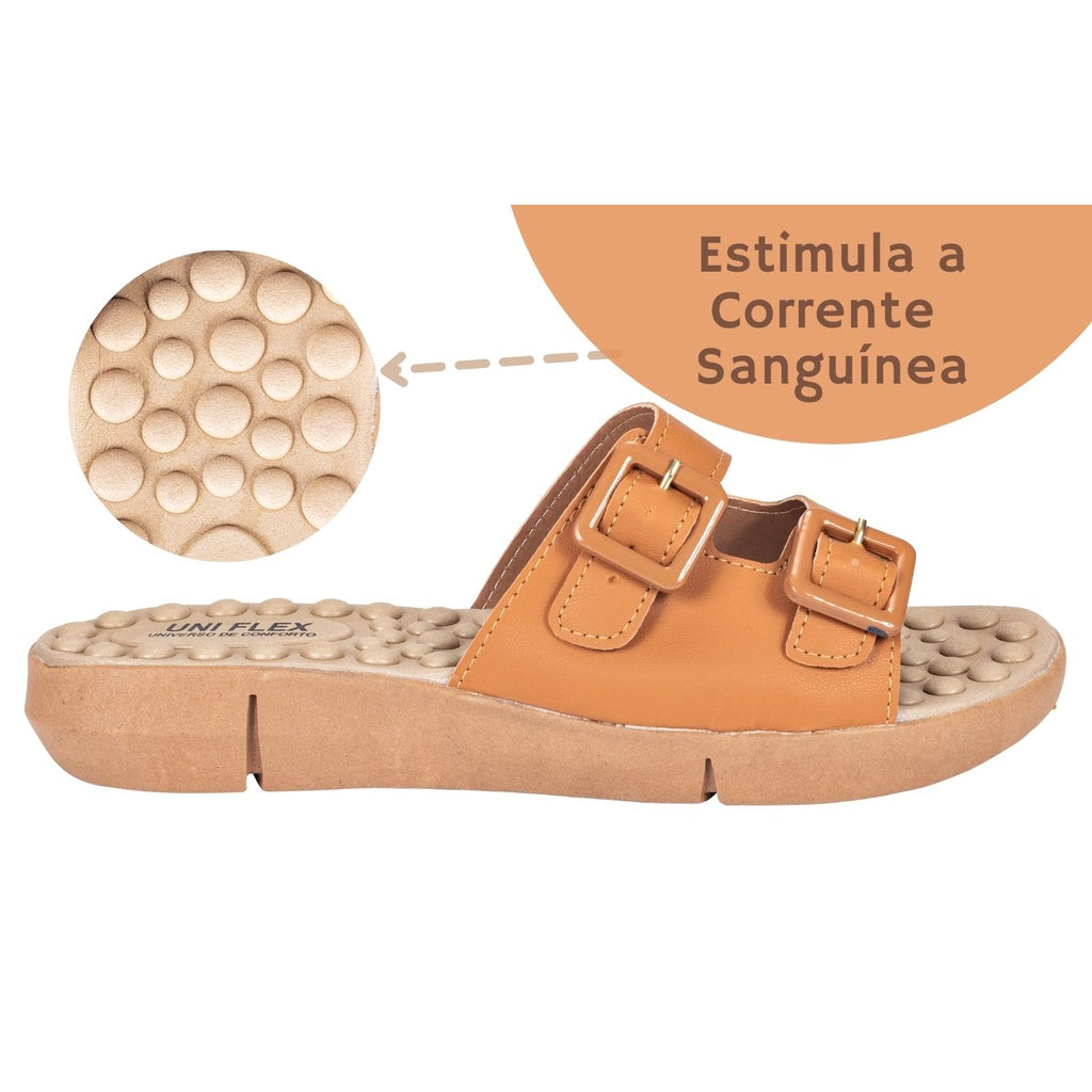 Sandália Massageadora Feminina Uniflex Ajustável - ORTOPÉDICA