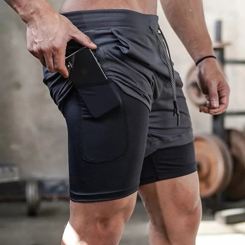 Short 2 em 1 Masculino Kaizen® - Treino-Academia-Corrida - Oferta Combo Exclusivo